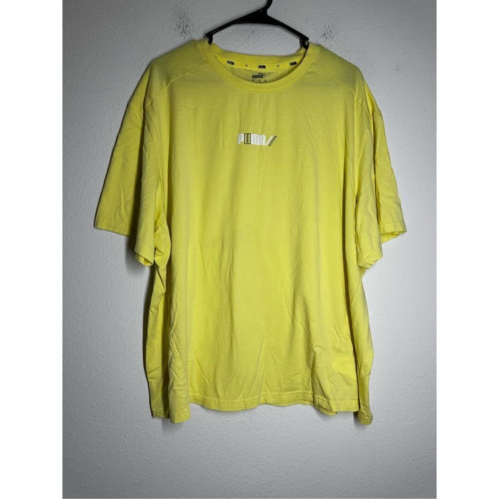 PUMA Women’s Cotton Yellow T-shirt Size XXL EUC Logo